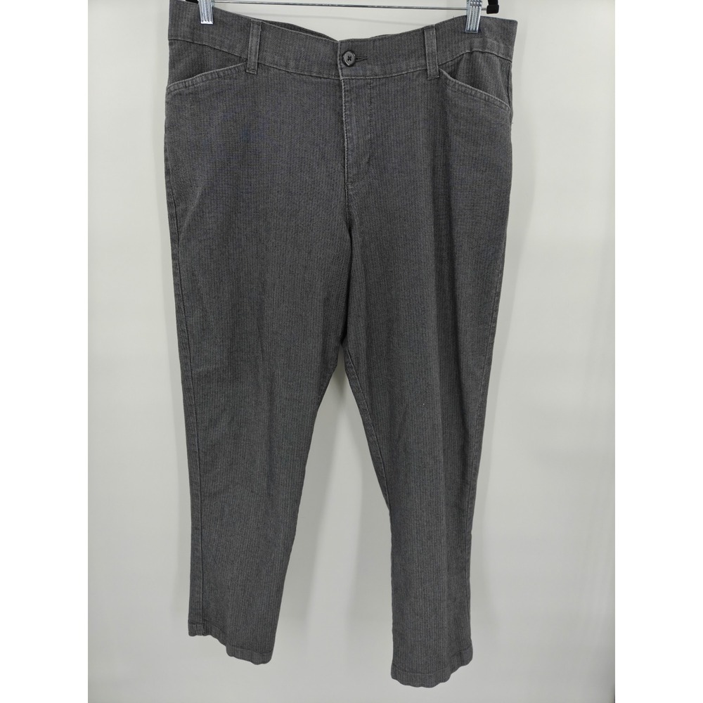 Riders by Lee Womens Gray Herringbone Straight Leg Pants 18W M W58AP86